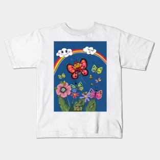 Butterfly Greetings Painting Kids T-Shirt